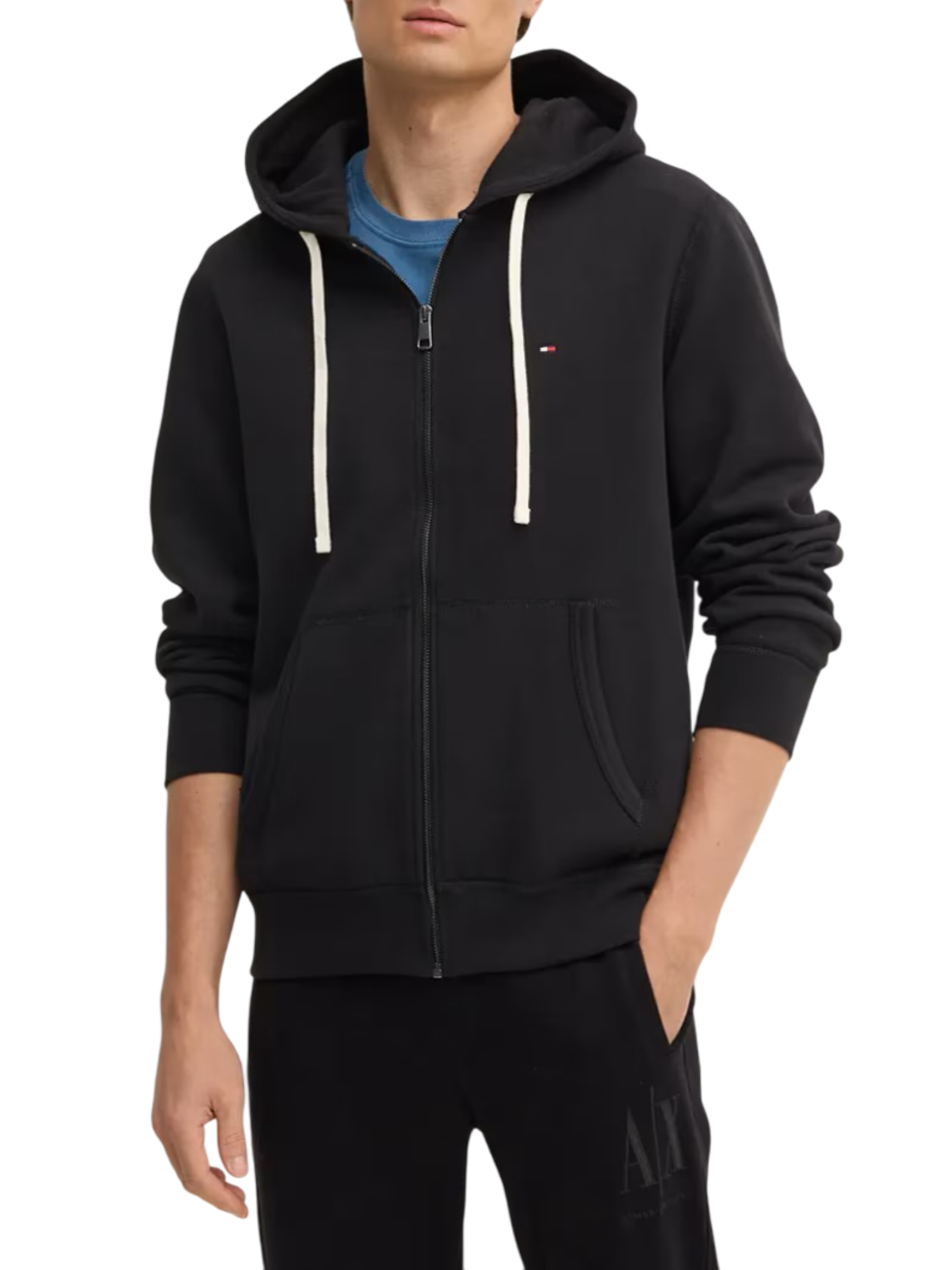 Tommy Hilfiger felpa con zip e cappuccio Essential nero MW0MW37234 BDS Tommy Hilfiger