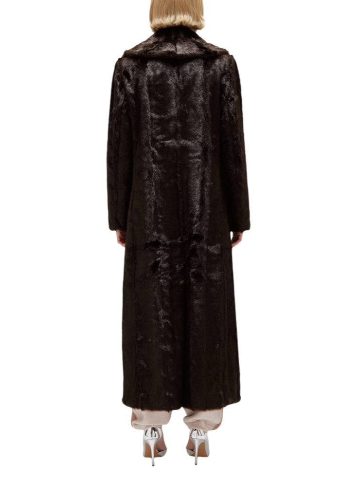 Blugirl pelliccia ecologica lunga doppiopetto marrone RF5141E0854 90840 BLUGIRL