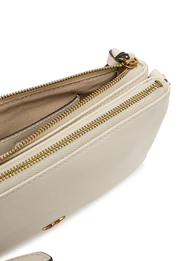 Pinko borsa Double Mini in pelle bianco 105359-A0QO Z14Q PINKO