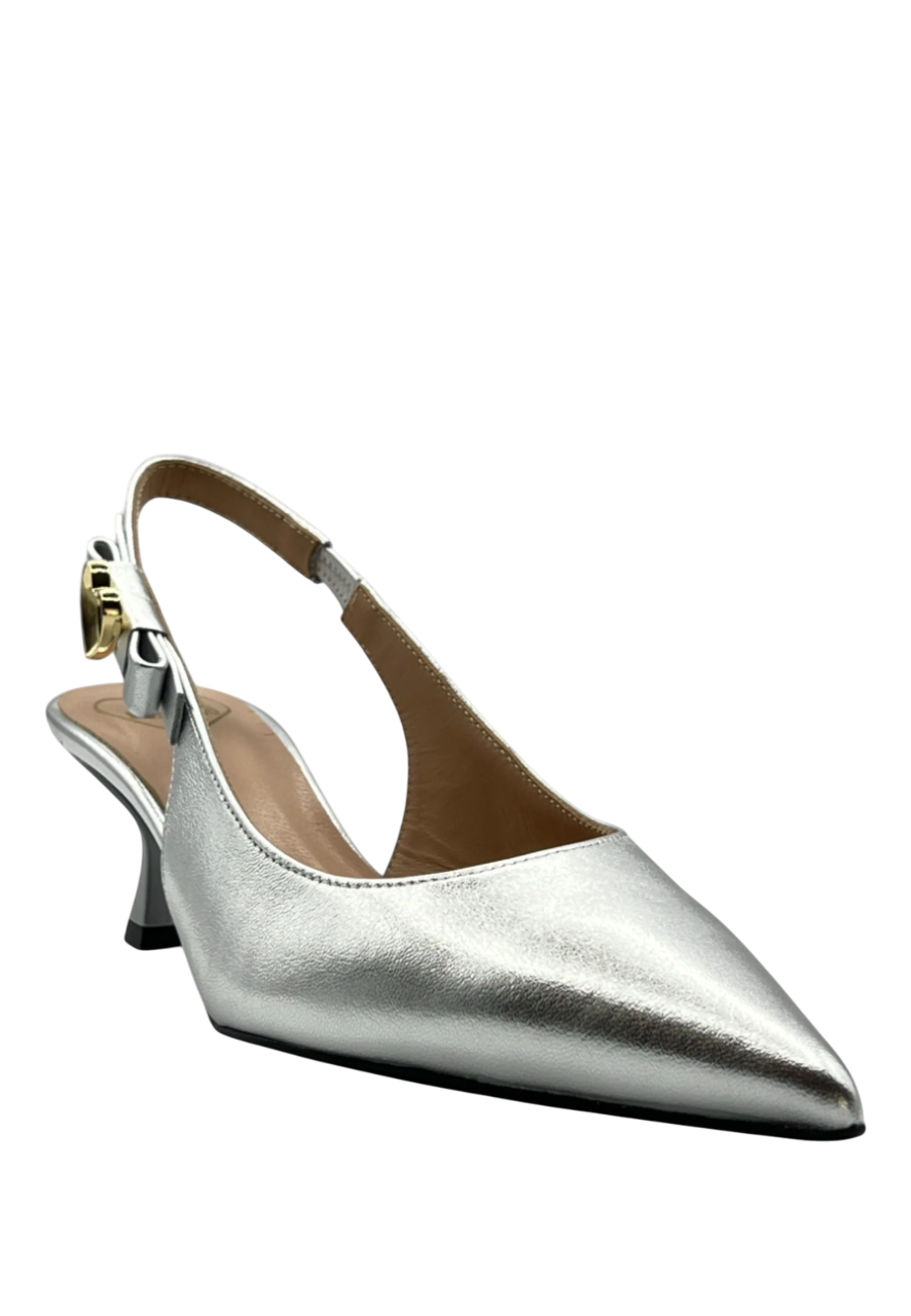 Love Moschino decollete slingback in pelle laminata argento JA10155G0M-IF0 90B MOSCHINO LOVE