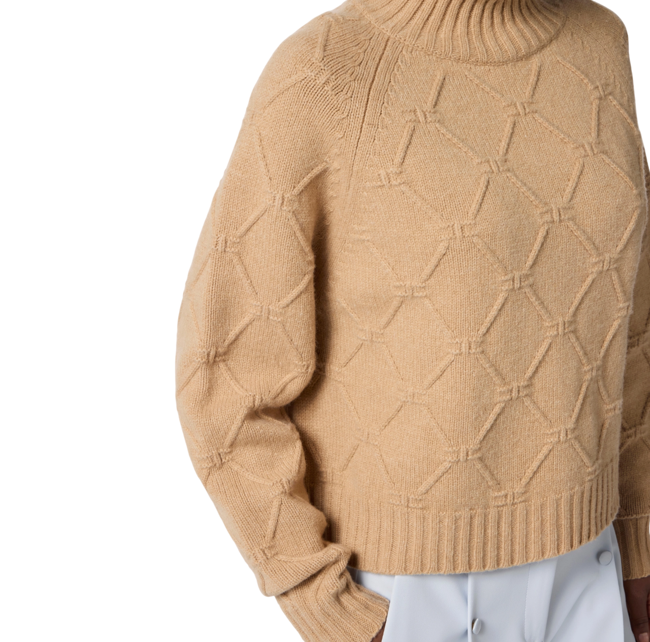 Elisabetta Franchi maglia dolcevita misto cashmere beige MK55T57E2 EA2 ELISABETTA FRANCHI