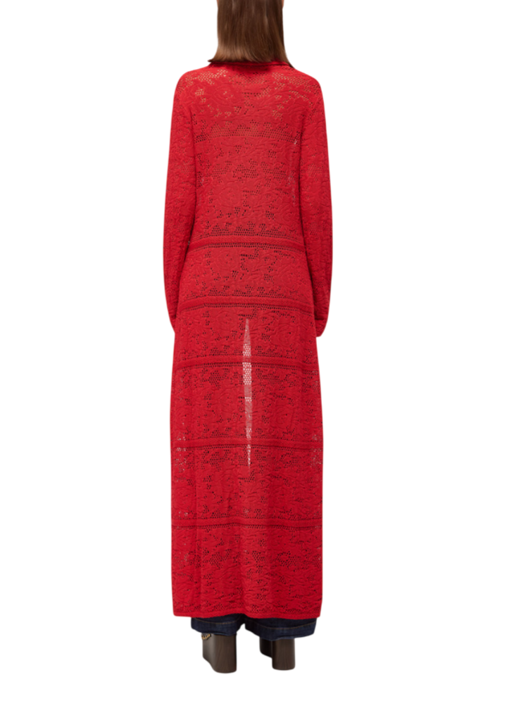 Blugirl cardigan lungo in maglia macramè rosso RA6082MA09S 81663 BLUGIRL