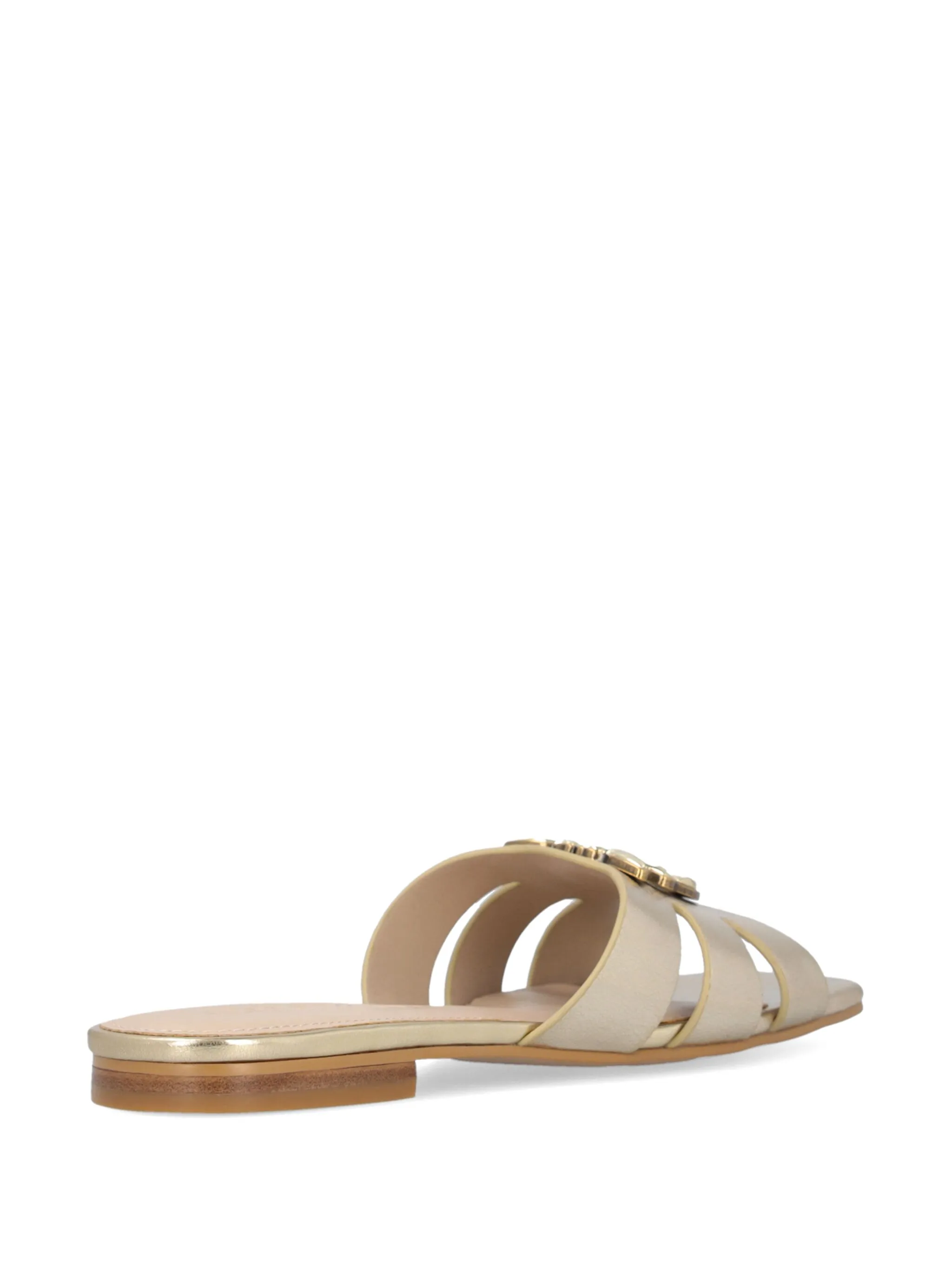Pinko ciabatta Marli in pelle laminata con logo platino SD0313P049 Z22 PINKO
