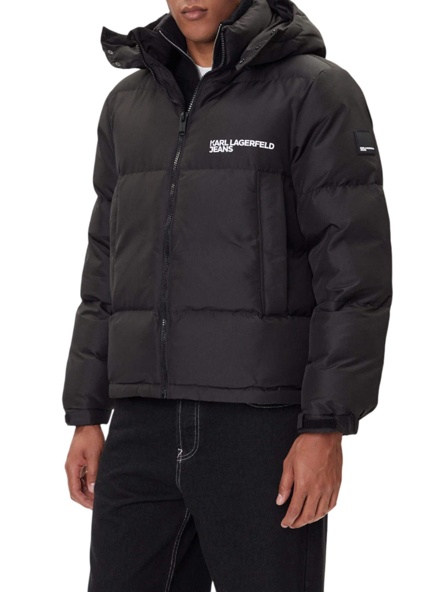 Karl Lagerfeld Jeans piumino uomo con cappuccio nero A3M15033 999 KARL LAGERFELD