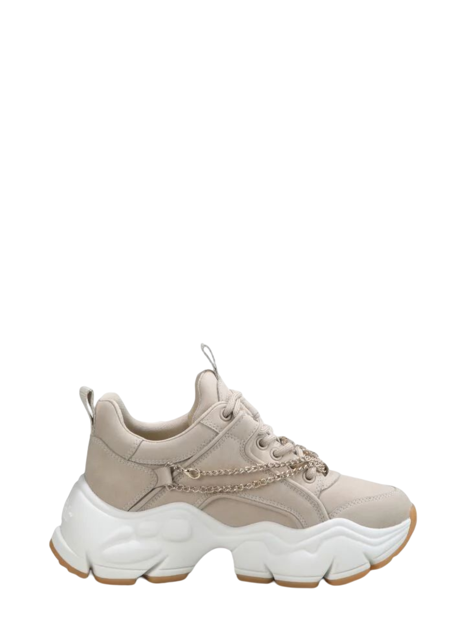 BUFFALO Sneakers Donna BEIGE 1630541 BEIGE-GOLD CHAIN BUFFALO