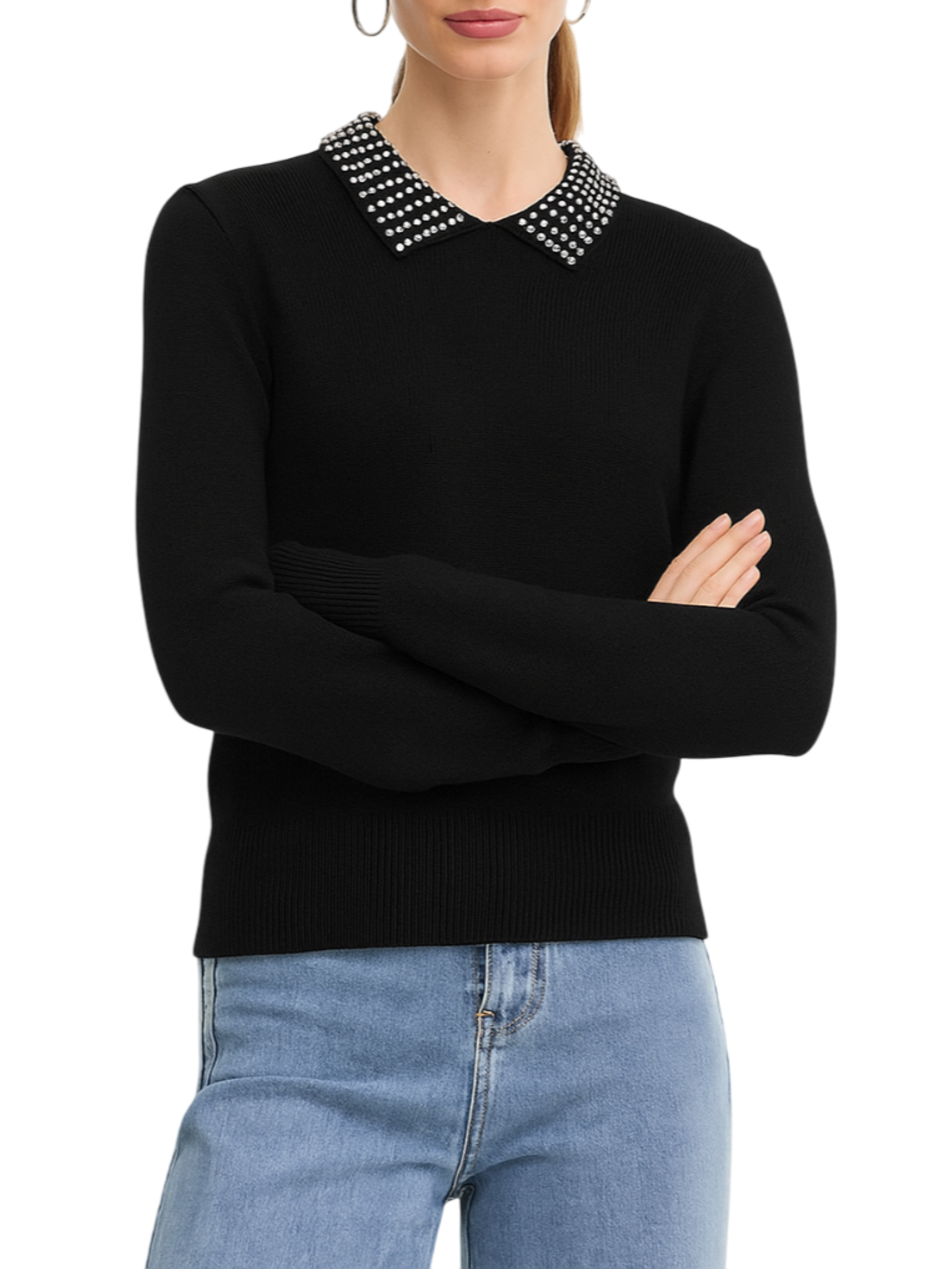 Pinko maglia Ventotene con colletto gioiello nero 105530-A2S4 Z99 PINKO