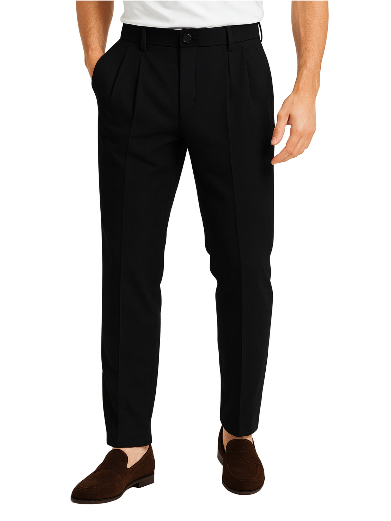 Rar pantaloni uomo con pinces nero GHIRO-126108 NERO RAR