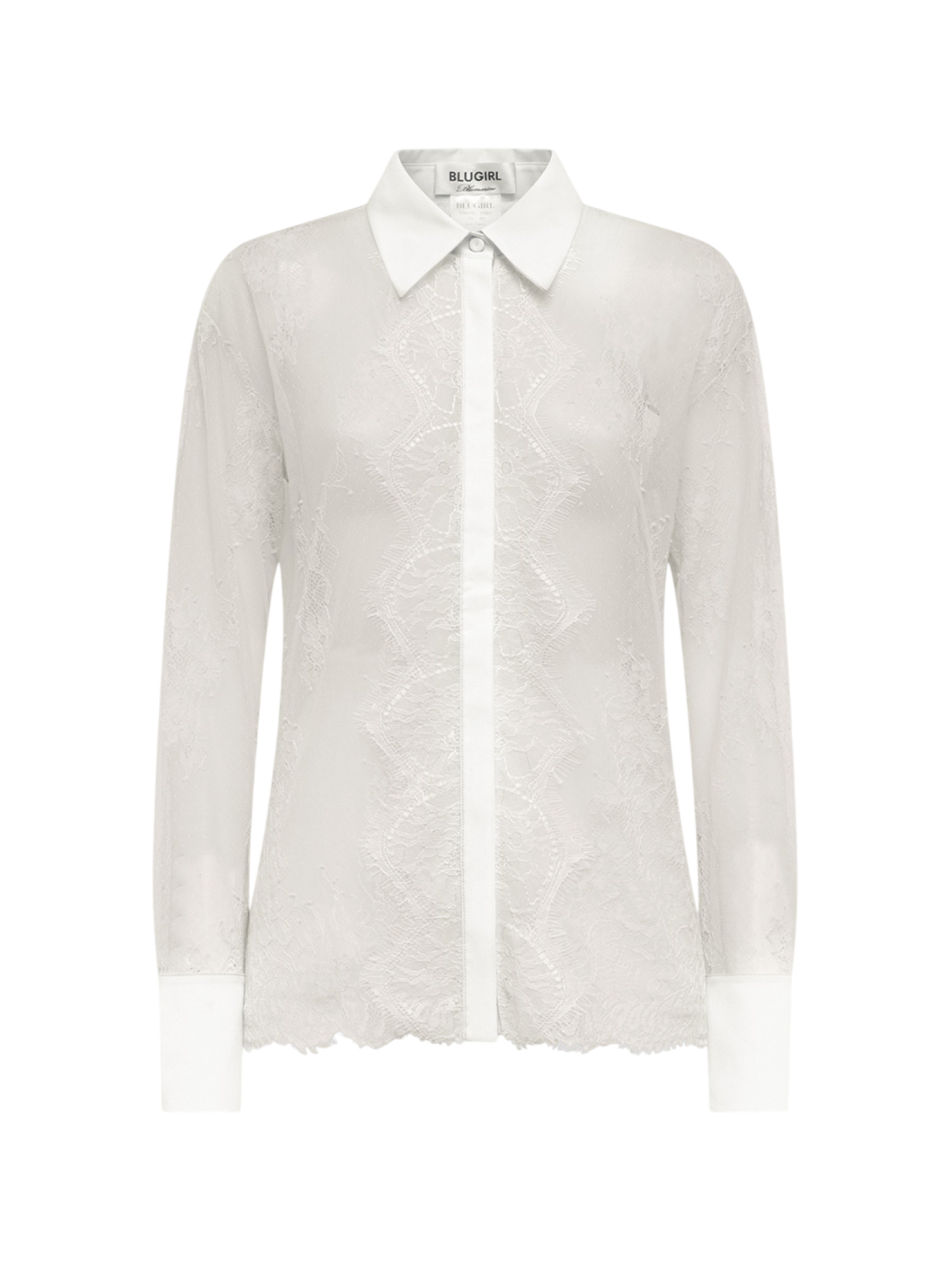 Blugirl camicia in pizzo manica lunga bianco RA6155J3901 X1008 BLUGIRL