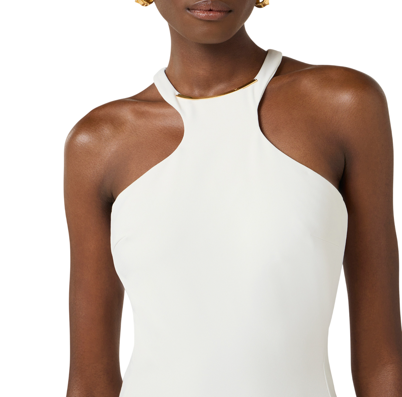 Elisabetta Franchi abito tubino in crepe bianco AB91761 360 ELISABETTA FRANCHI