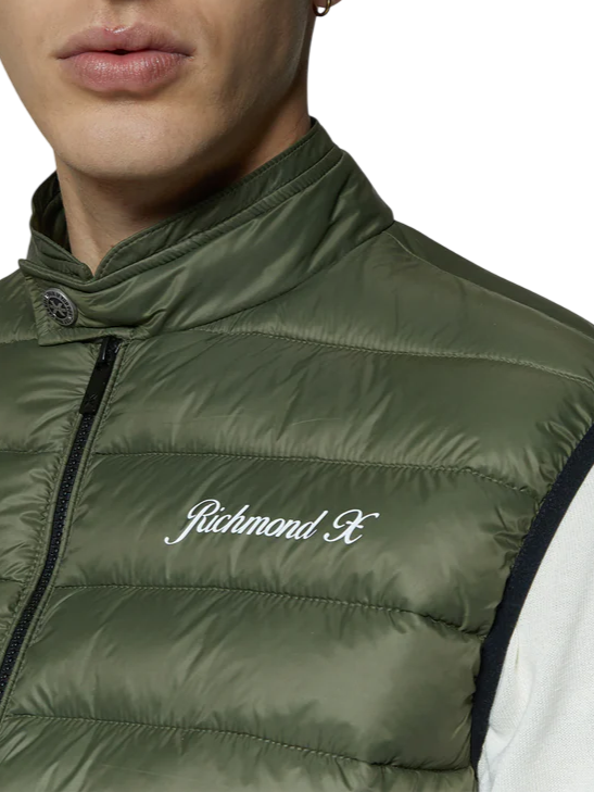 John Richmond gilet imbottito trapuntato Arabbe verde UMP25236PI GREEN MILITARY John RICHMOND