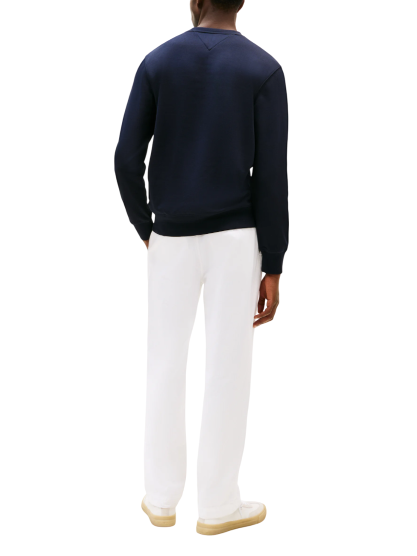 Tommy Hilfiger felpa girocollo con logo ricamato blu MW0MW11596 DW5 Tommy Hilfiger