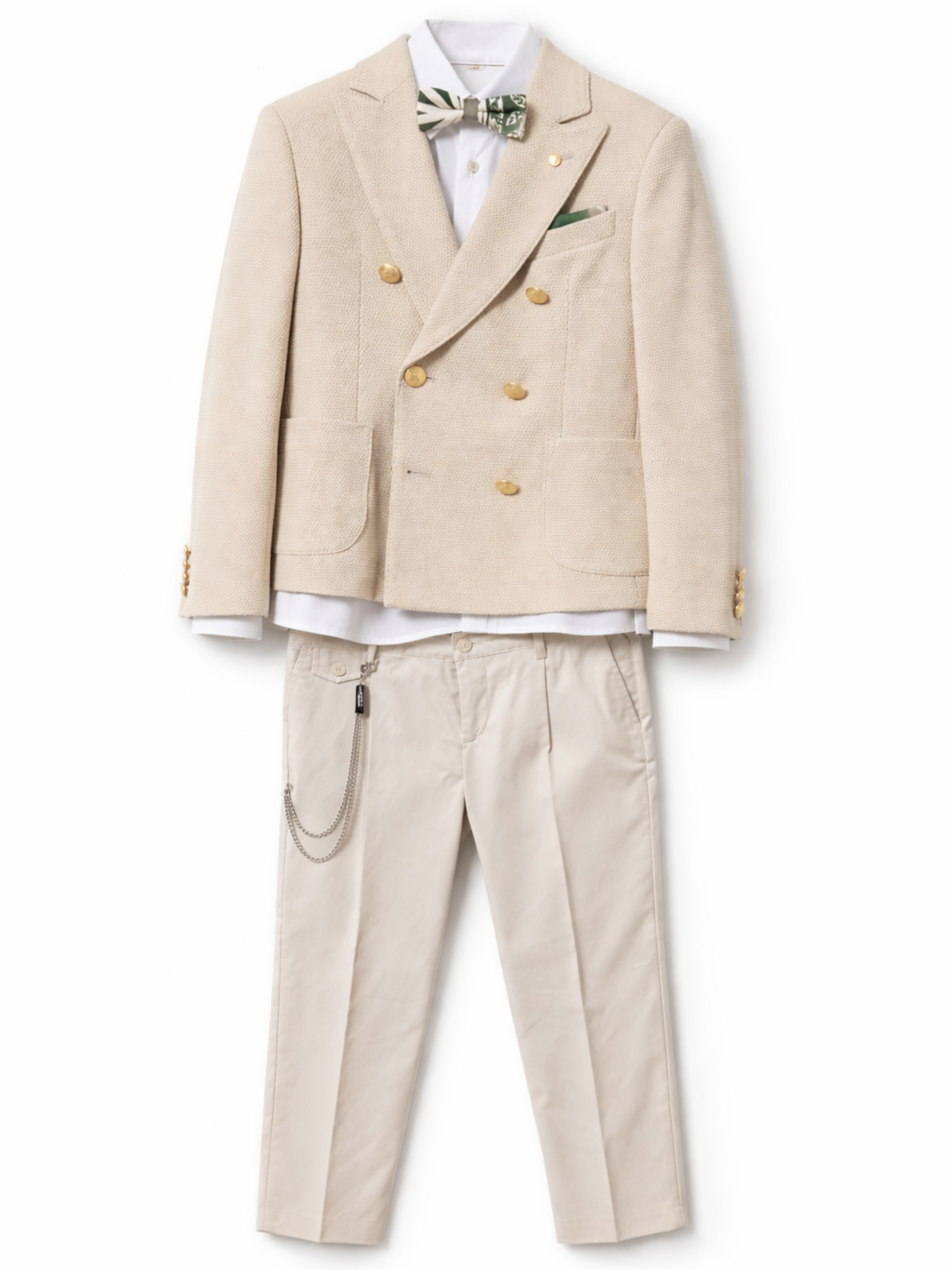 Colori Chiari completo elegante bambino con giacca doppiopetto beige MJ508380-4900 26 COLORICHIARI