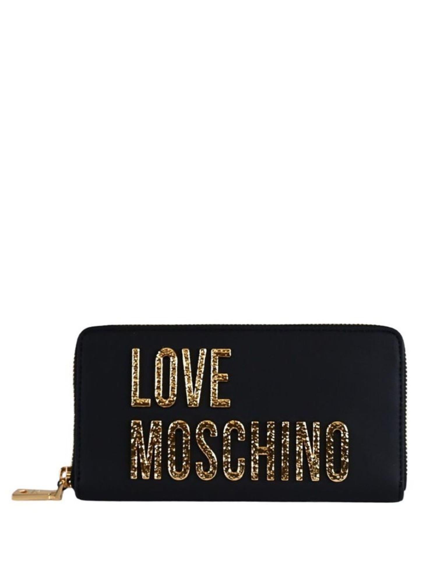 Love Moschino portafogli in ecopelle con logo nero oro JC5692PP0N-KD0 00A MOSCHINO LOVE