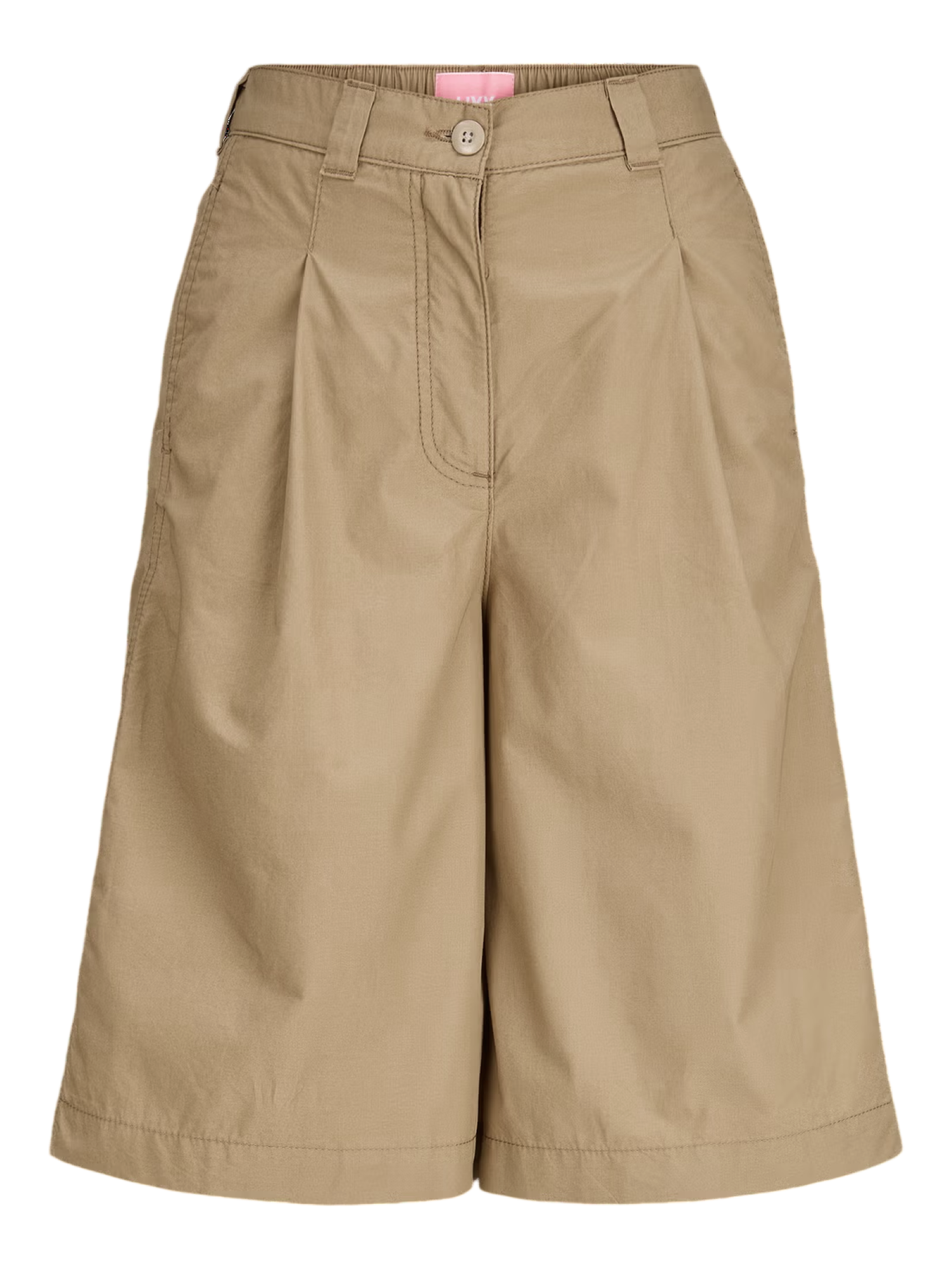 Jjxx bermuda donna in cotone con pinces beige 12298129 PETRIFIED OAK JJXX