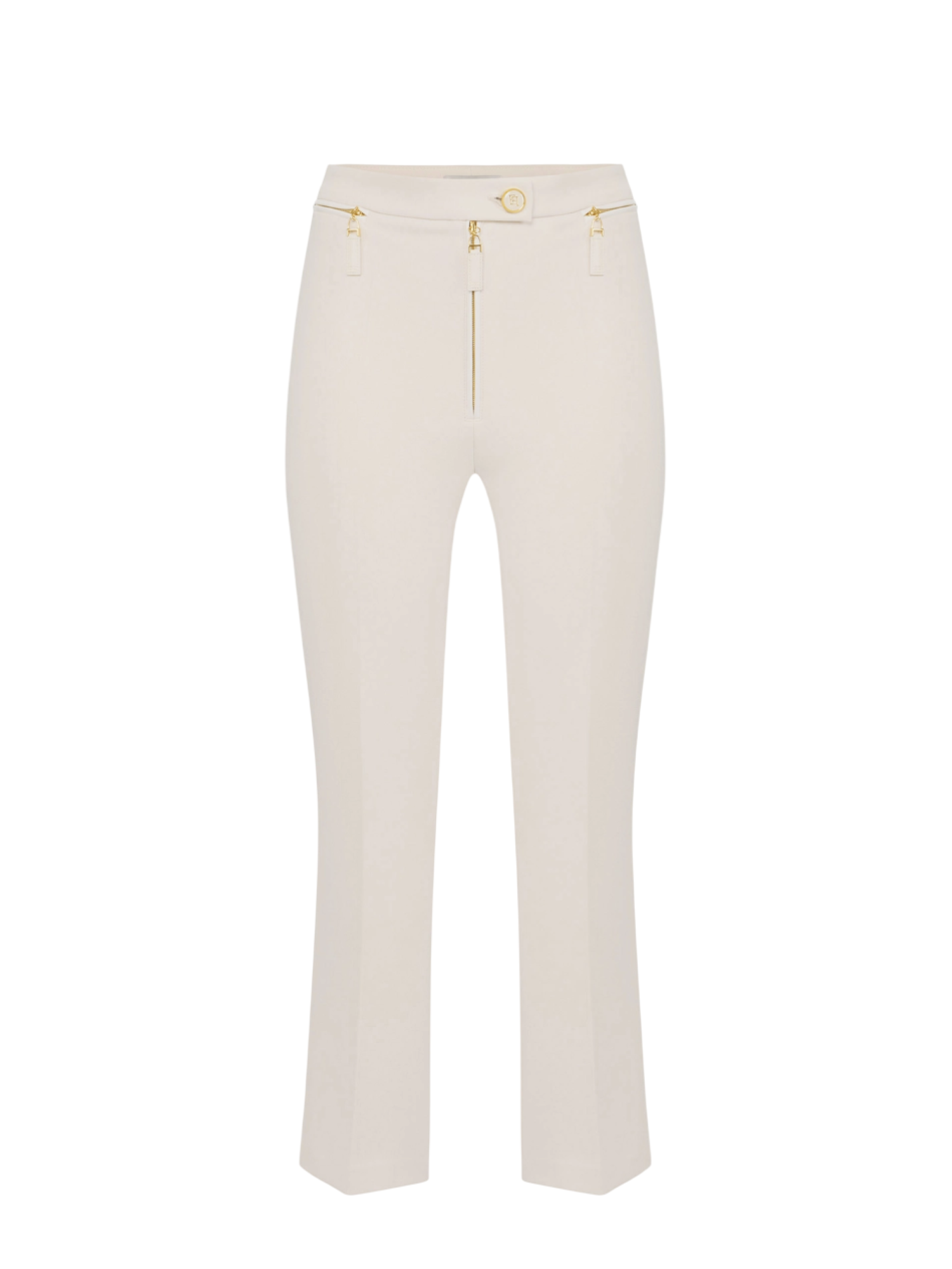 Elisabetta Franchi pantaloni slim in crepe panna PA10856E2 DZ9 ELISABETTA FRANCHI