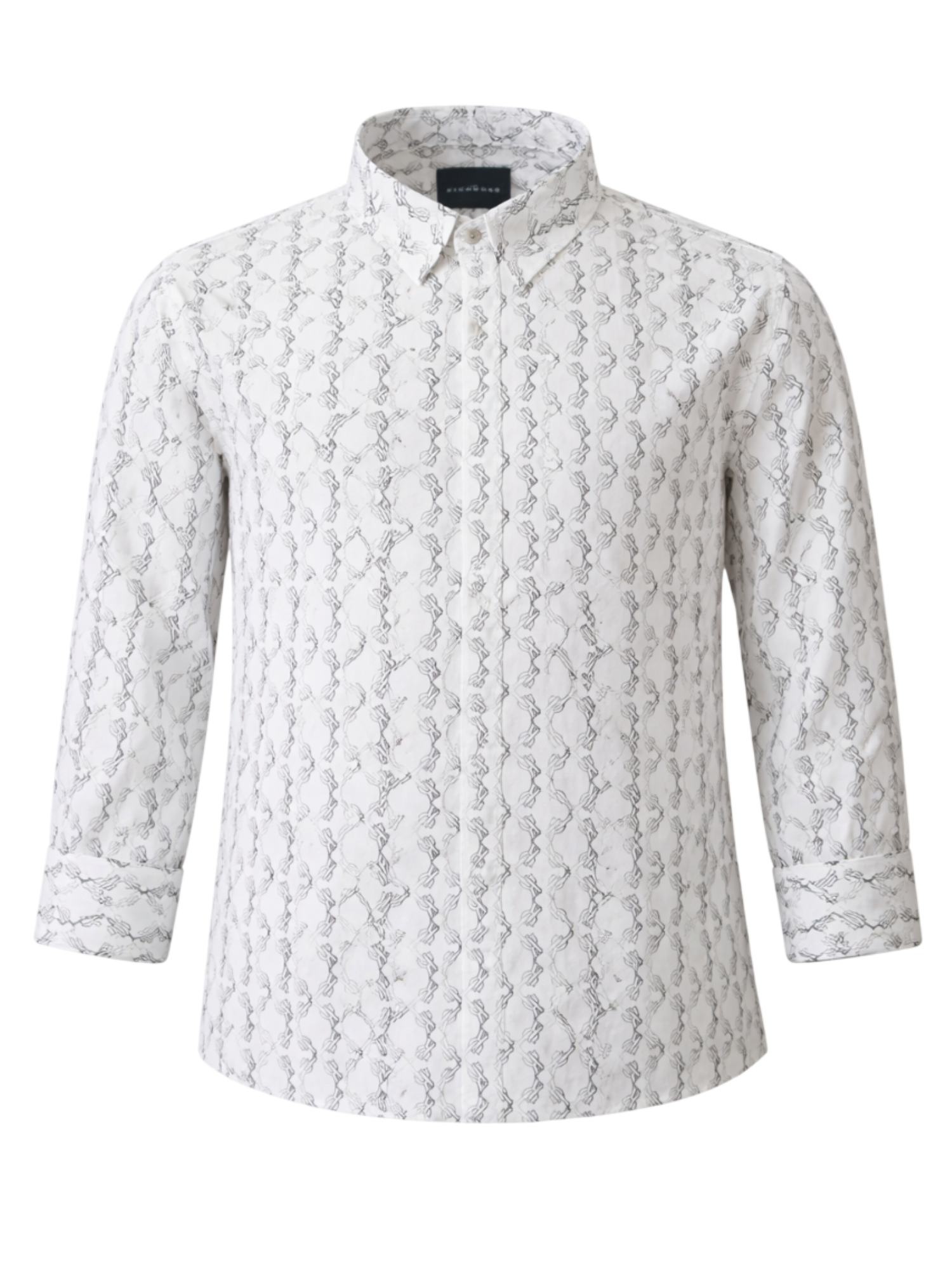 John Richmond camicia bambino in fantasia logata bianco RBP26098CA NEW MONOGRAM WHITE John RICHMOND