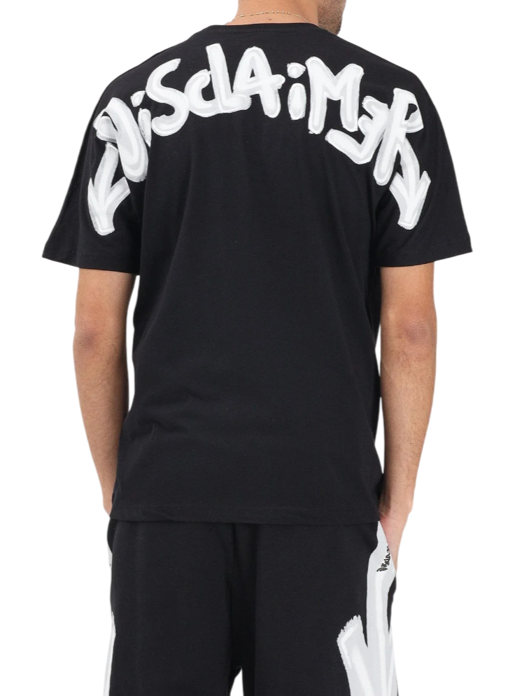 Disclaimer T-shirt uomo manica corta stampa logo nero 55401 NERO-ST.BIANCA DISCLAIMER