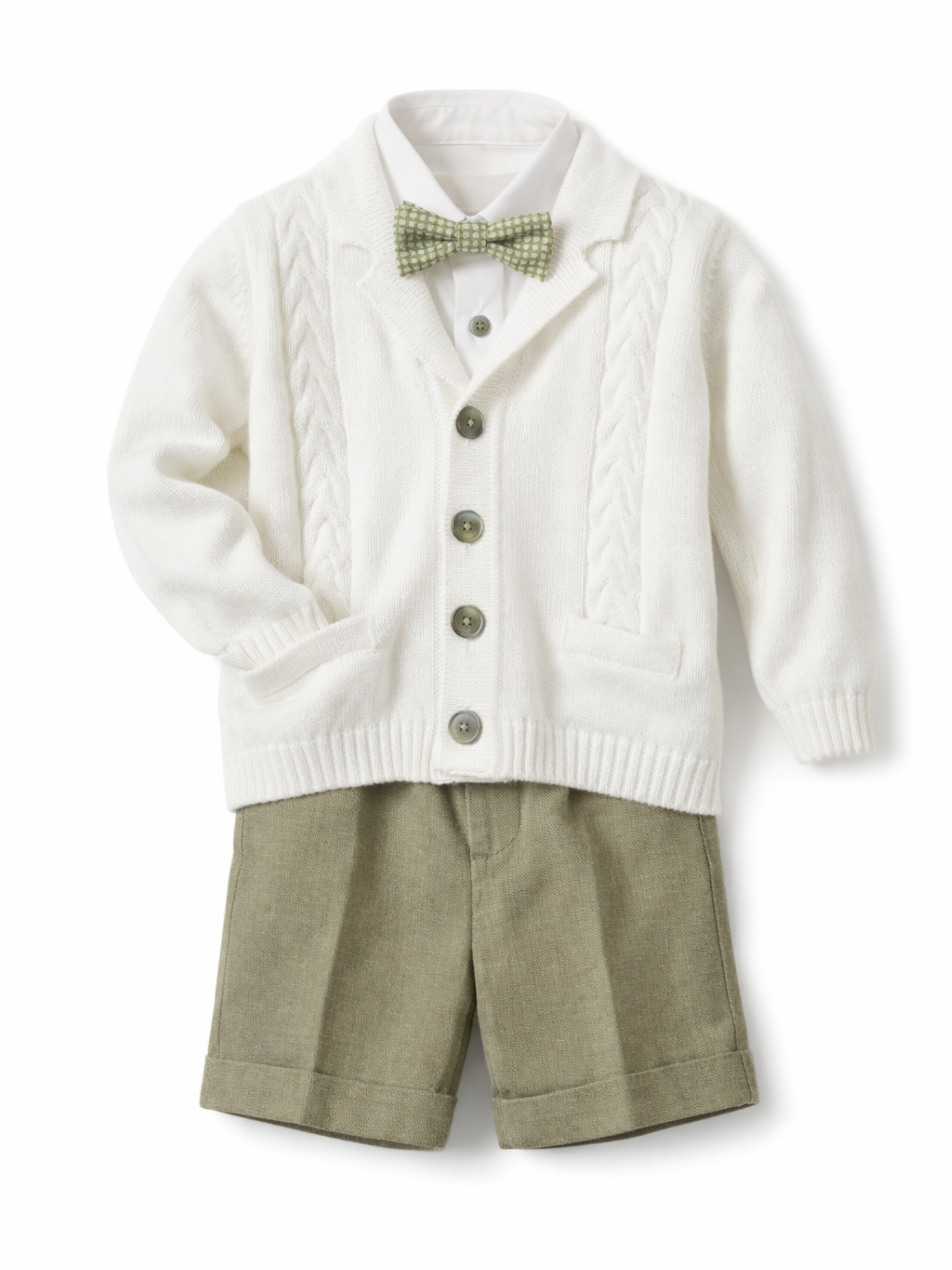 Colori Chiari completo elegante neonato cardigan camicia bermuda bianco verde MN408429-4918 35 COLORICHIARI