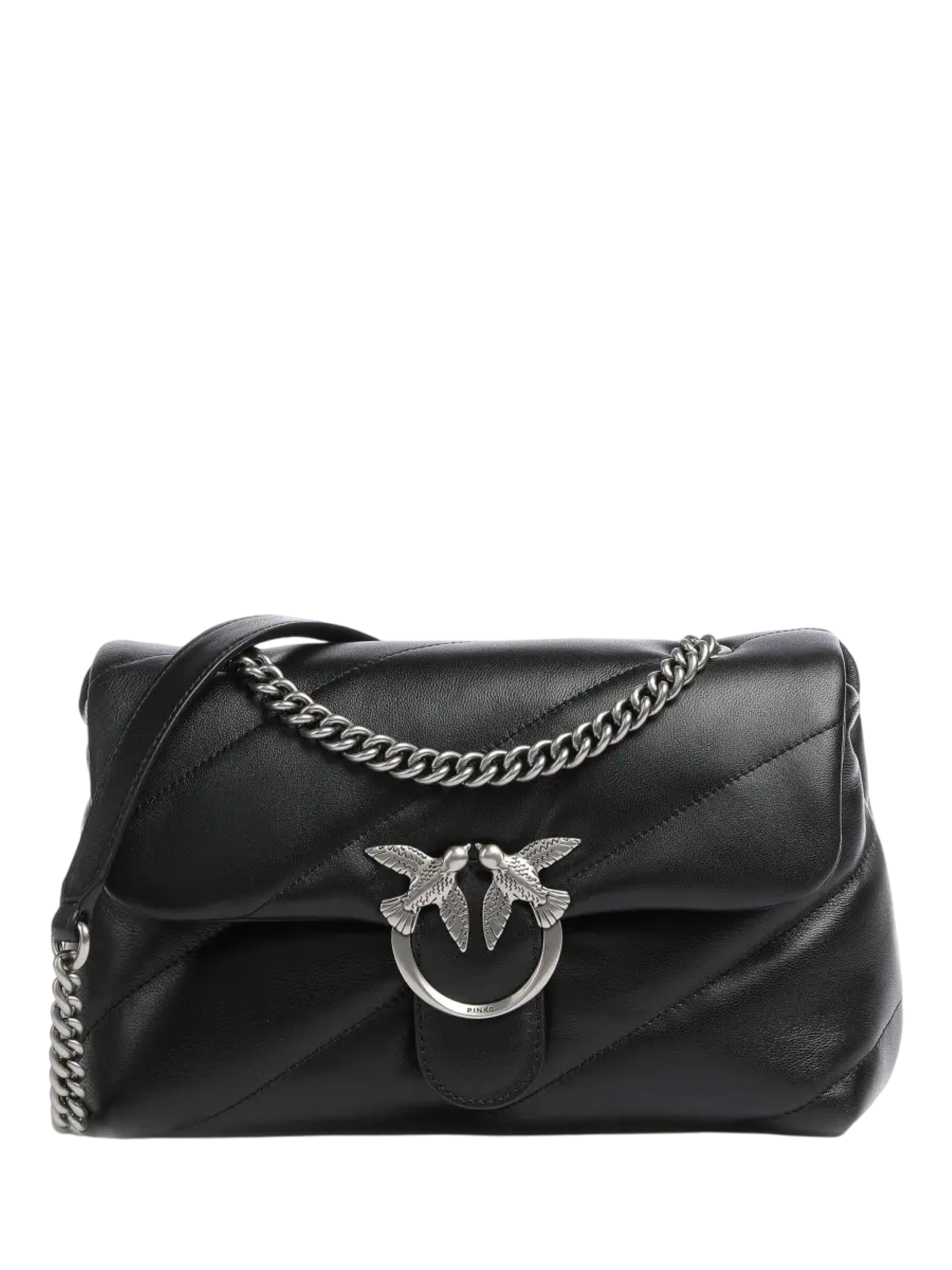 Pinko borsa Love Bag Puff Classic in pelle trapuntata nero argento 100038-A0F2 Z99O PINKO