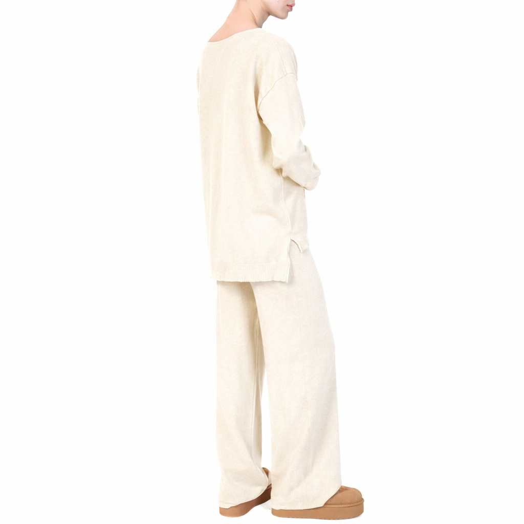 Haveone completo in maglia a V panna HNC-M013 PANNA HAVEONE