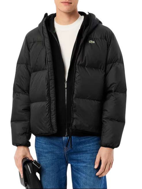 Lacoste piumino impermeabie con cappuccio nero BH2905 031 LACOSTE