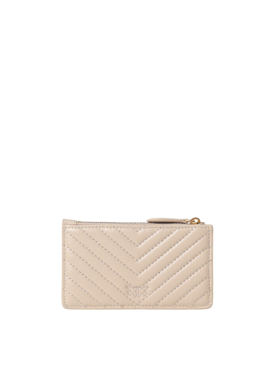 Pinko portacarte Airone in pelle beige oro 100251-A0GK C50Q PINKO