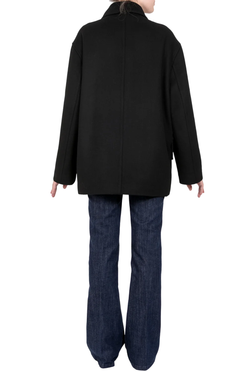 Vicolo cappotto corto doppiopetto in misto lana nero TS0065 NERO VICOLO