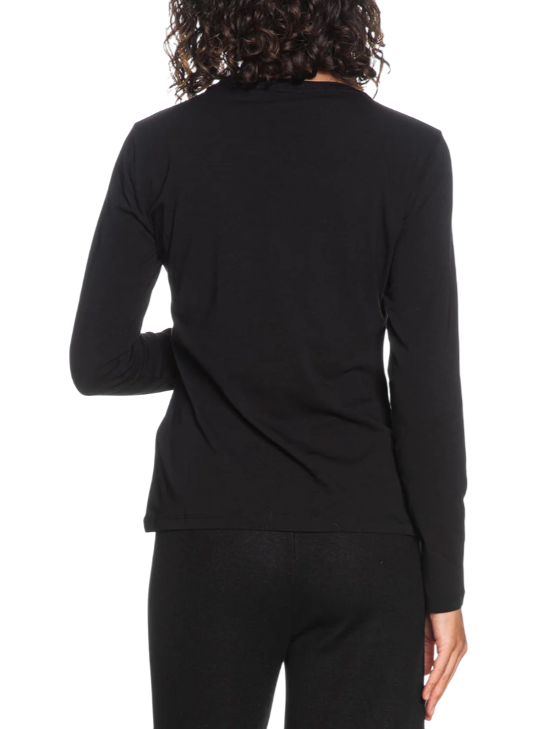 Liu Jo T-shirt manica lunga con logo strass nero TF5300JS003 T9503 LIU JO