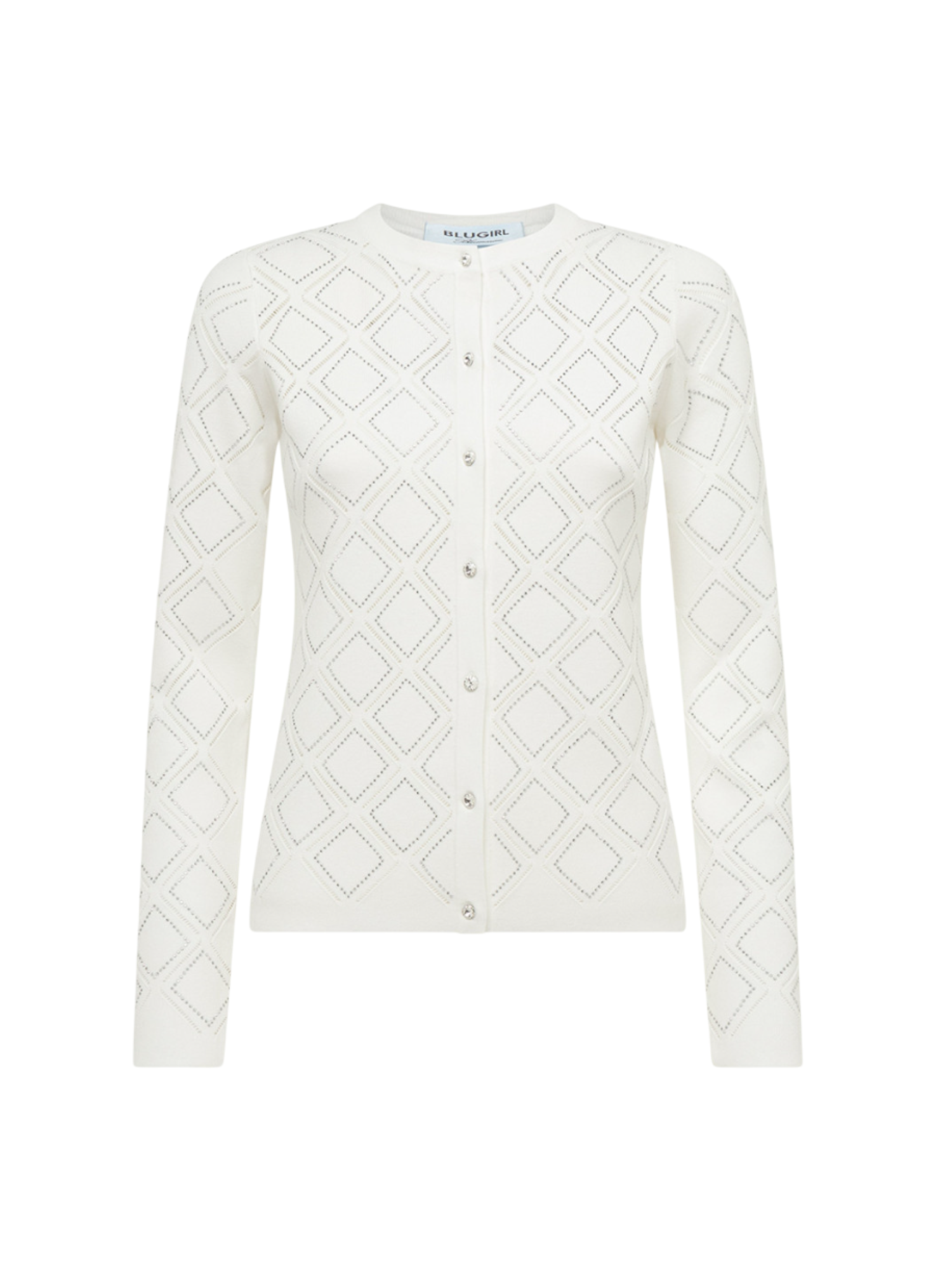 Blugirl cardigan con top in maglia strass panna RF5202MS99E 10602 BLUGIRL