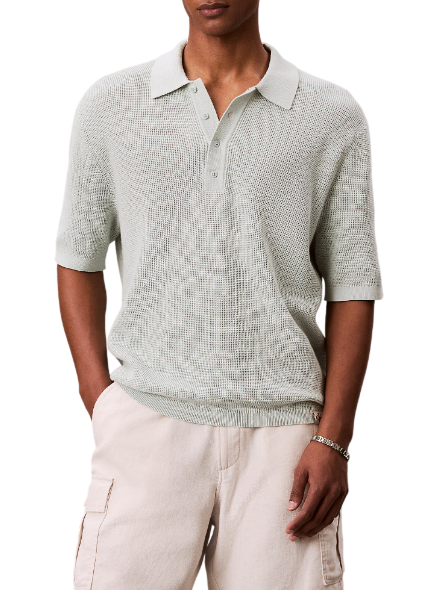 Calvin Klein Jeans polo uomo manica corta verde acqua LV04RF316G 3Q0 Calvin Klein Jeans