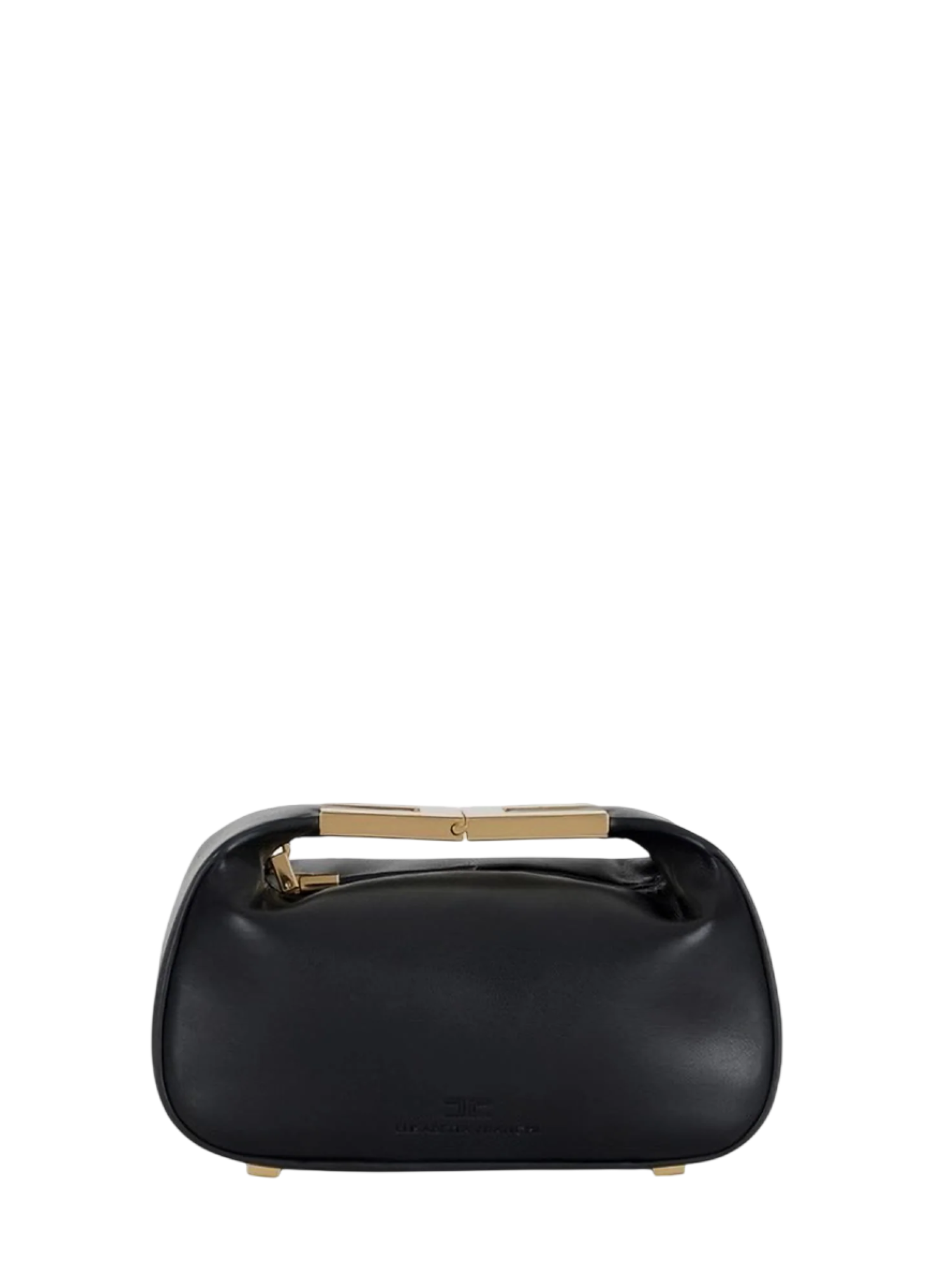 Elisabetta Franchi borsa a mano in ecopelle con placca logo nero BS07A62 110 ELISABETTA FRANCHI