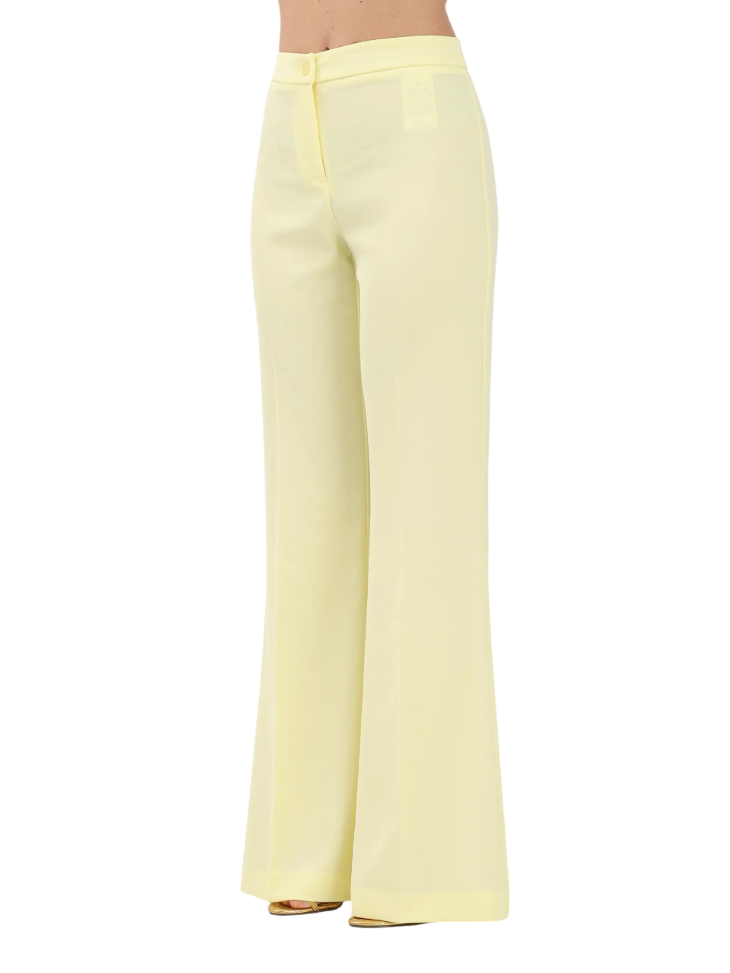 Vicolo pantaloni flare in tessuto tecnico giallo TAB0242 GIALLO VICOLO