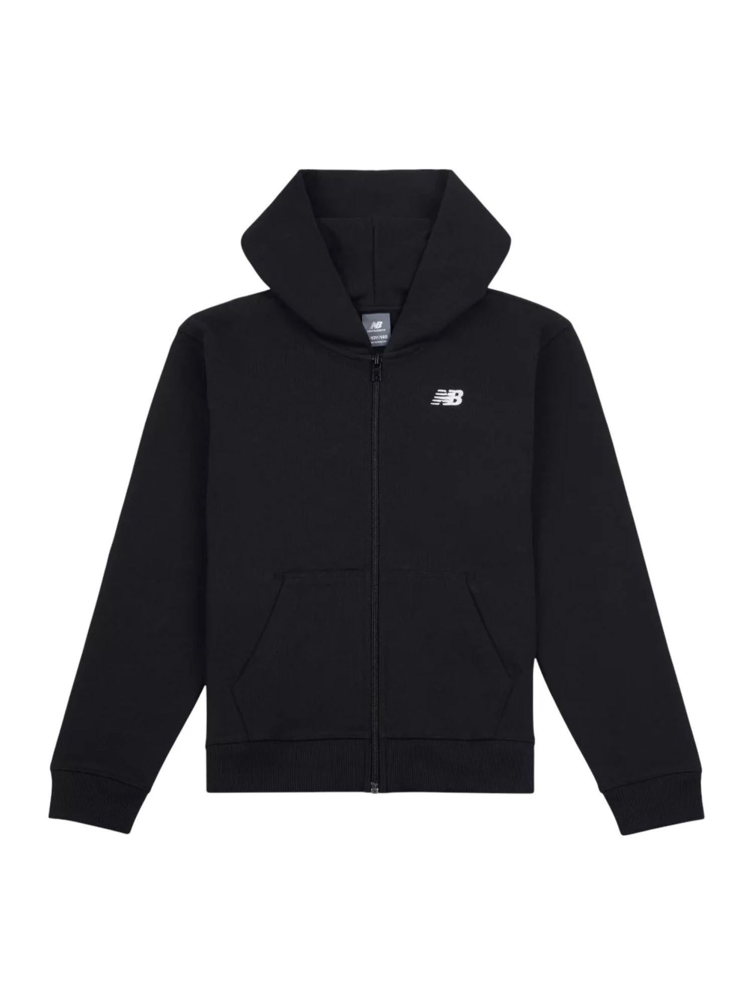New Balance felpa bambino con zip e cappuccio nero LAKB0057 BK NEW BALANCE