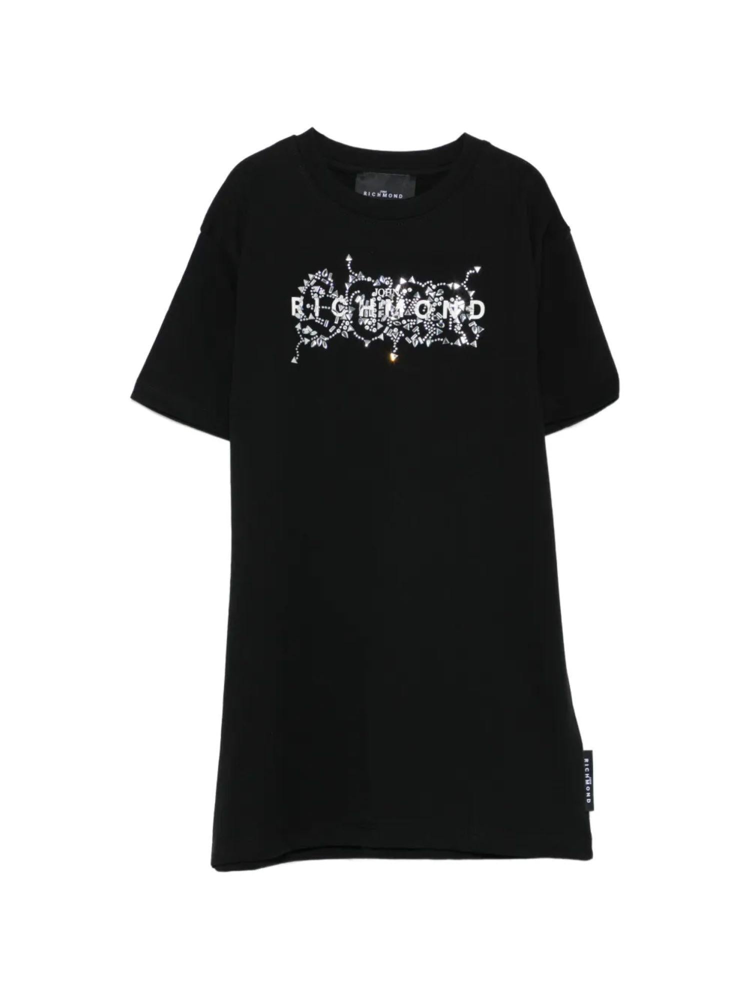 John Richmond abito bambina in jersey con logo gioiello nero RGP26196VE BLACK John RICHMOND