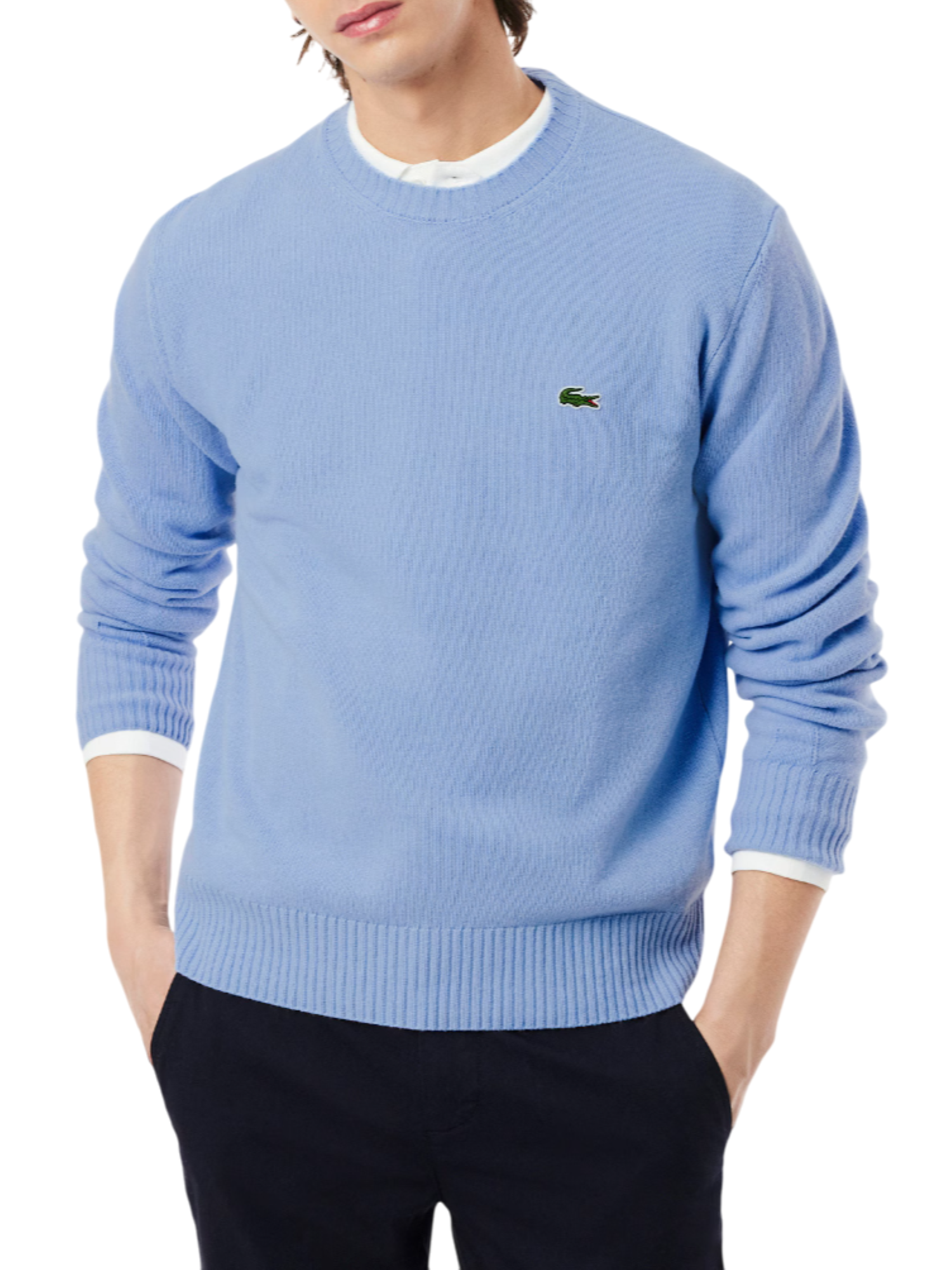 Lacoste maglia uomo in lana celeste AH2916 HBP LACOSTE