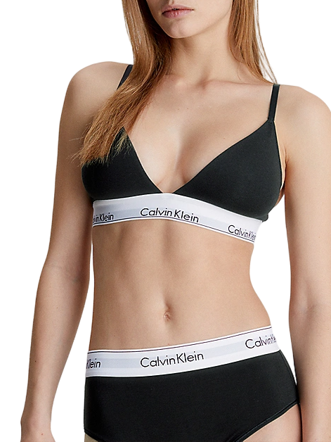 Calvin Klein reggiseno a triangolo con fascia logata nero 000QF5650E UB1 Calvin Klein Underwear