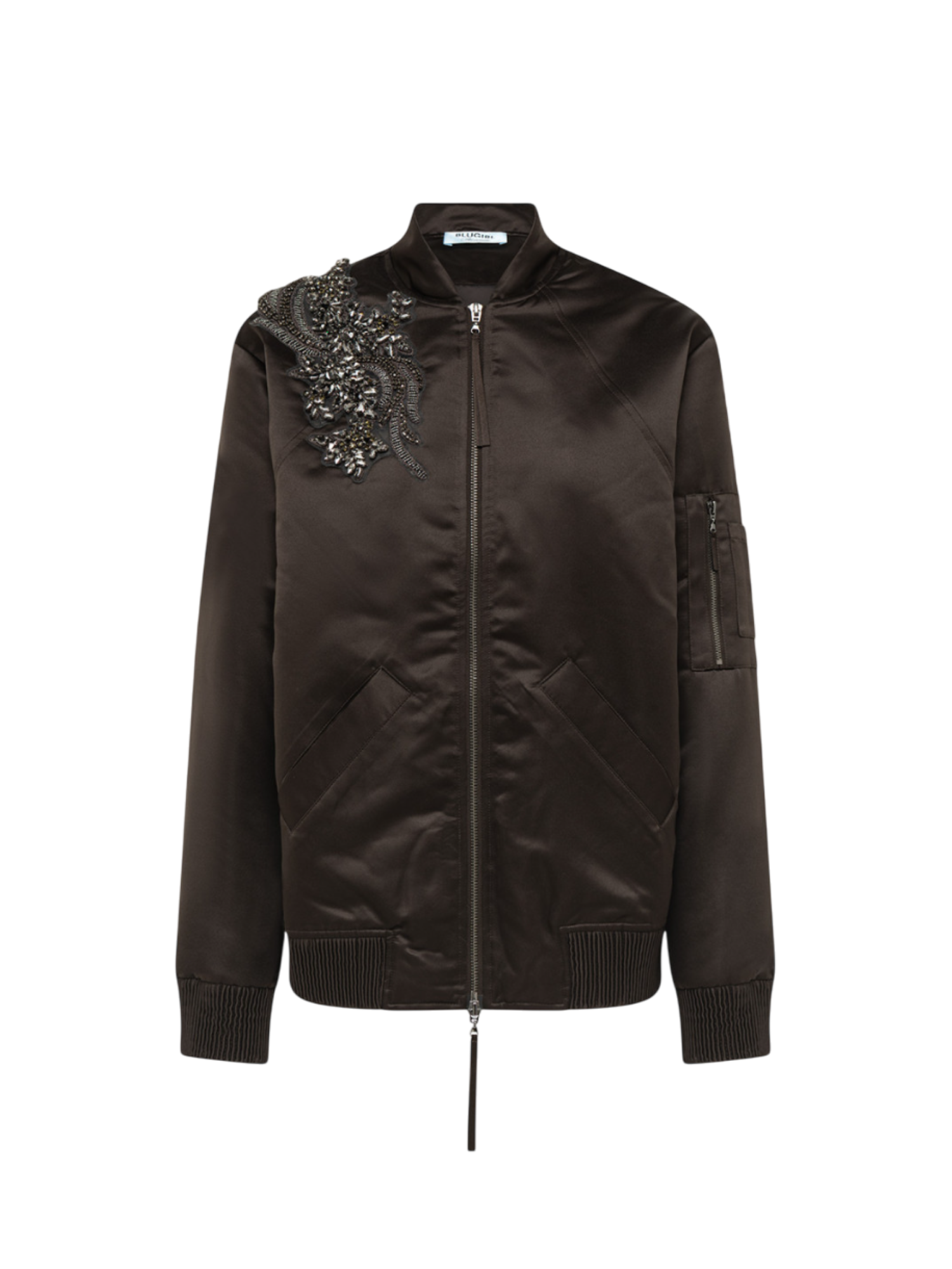 Blugirl giubbino imbottito satin con dettagli gioiello marrone RF5286T273A 90840 BLUGIRL