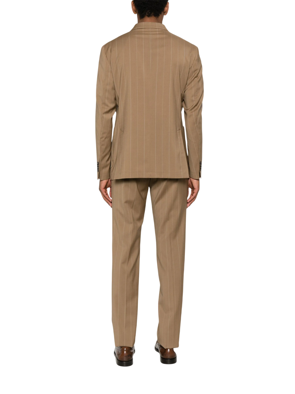 Manuel Ritz abito uomo doppiopetto in fantasia gessata marrone cammello 3832A3738-253142 23 MANUEL RITZ