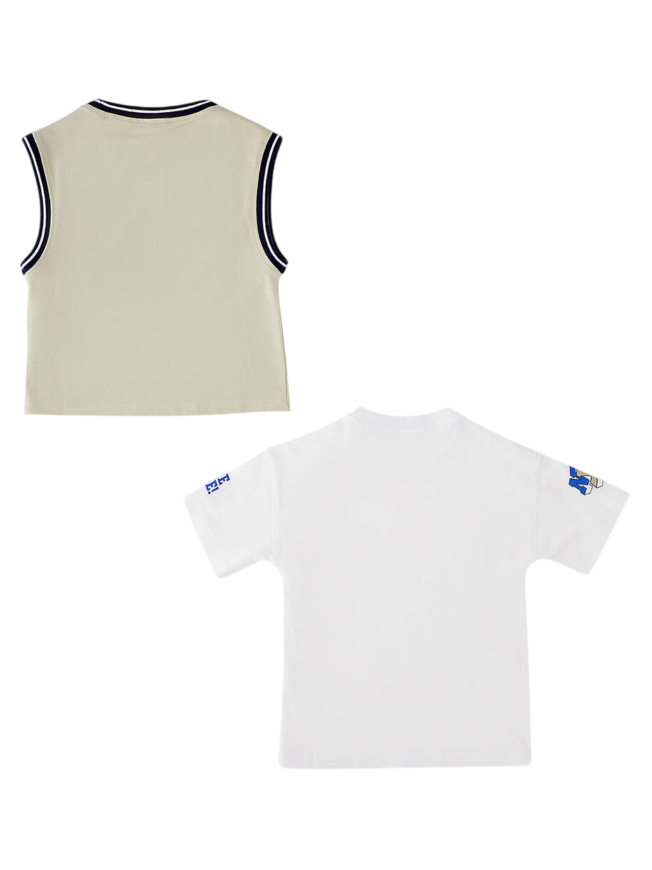 iDo 2 T-shirt bambino bianco beige 4G261 0436 iDO