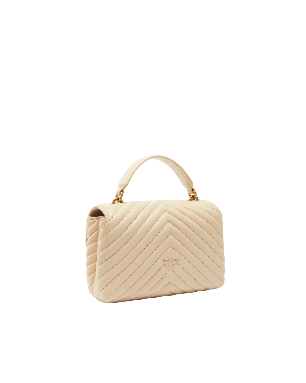 Pinko borsa Love Bag Lady Puff Mini in pelle chevron beige oro 100044-A0GK C50Q PINKO