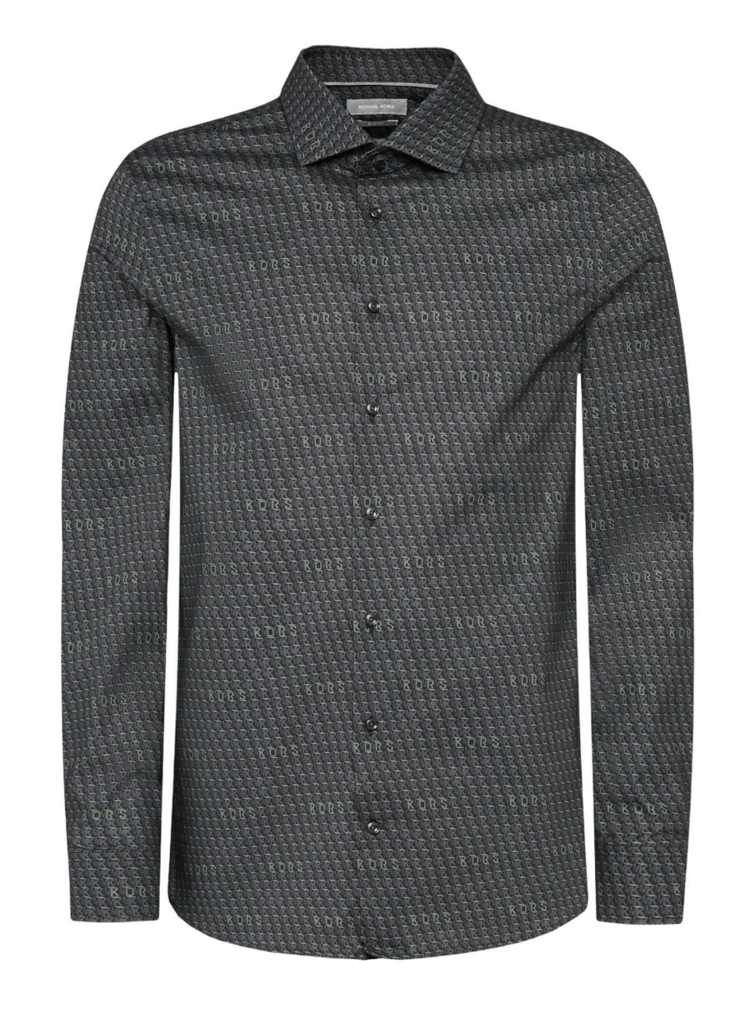 Michael Kors camicia manica lunga slim in fantasia nero verde MK0DS01290 M001 MICHAEL KORS