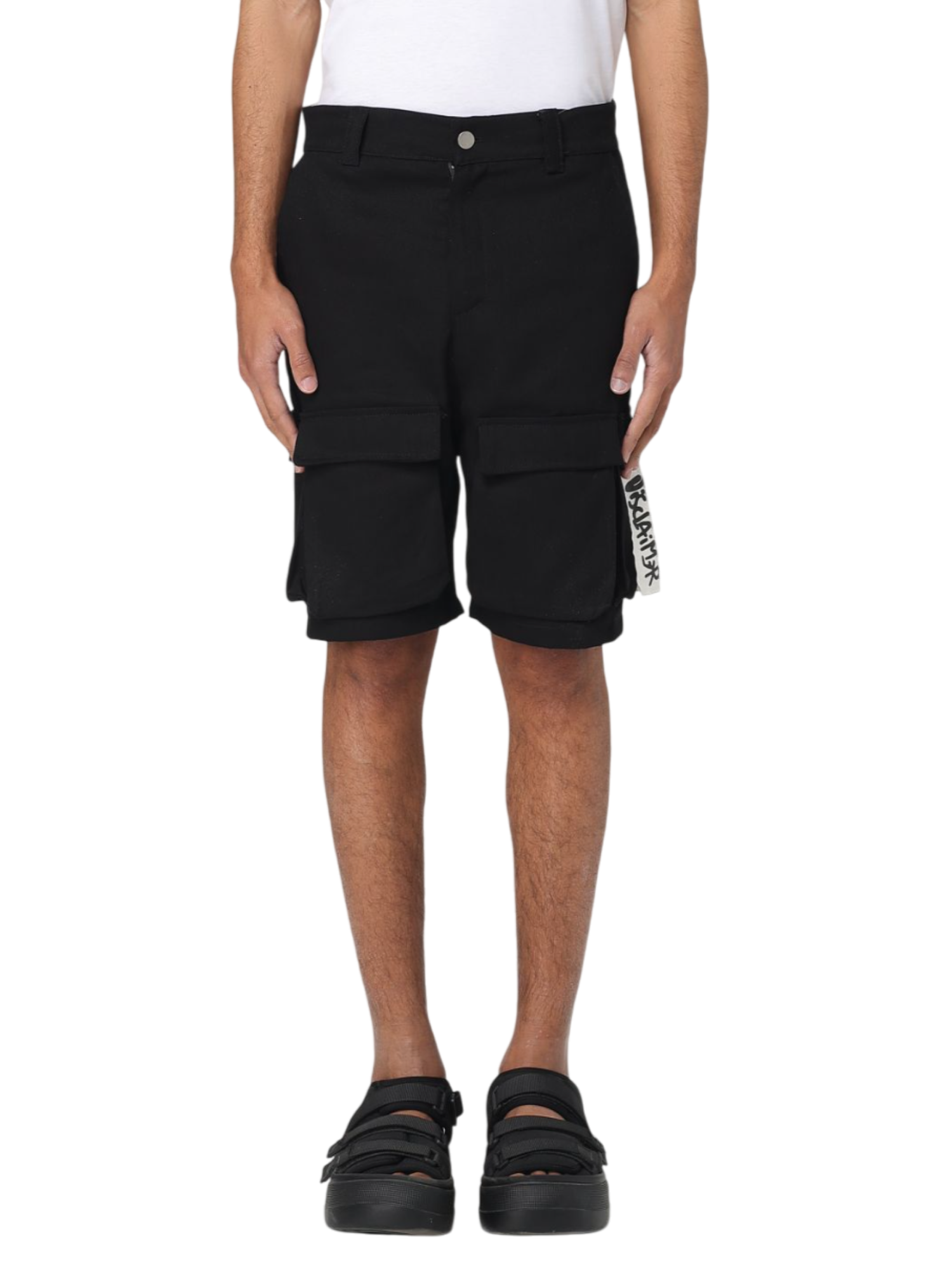 Disclaimer bermuda cargo con logo nero 55028 NERO DISCLAIMER