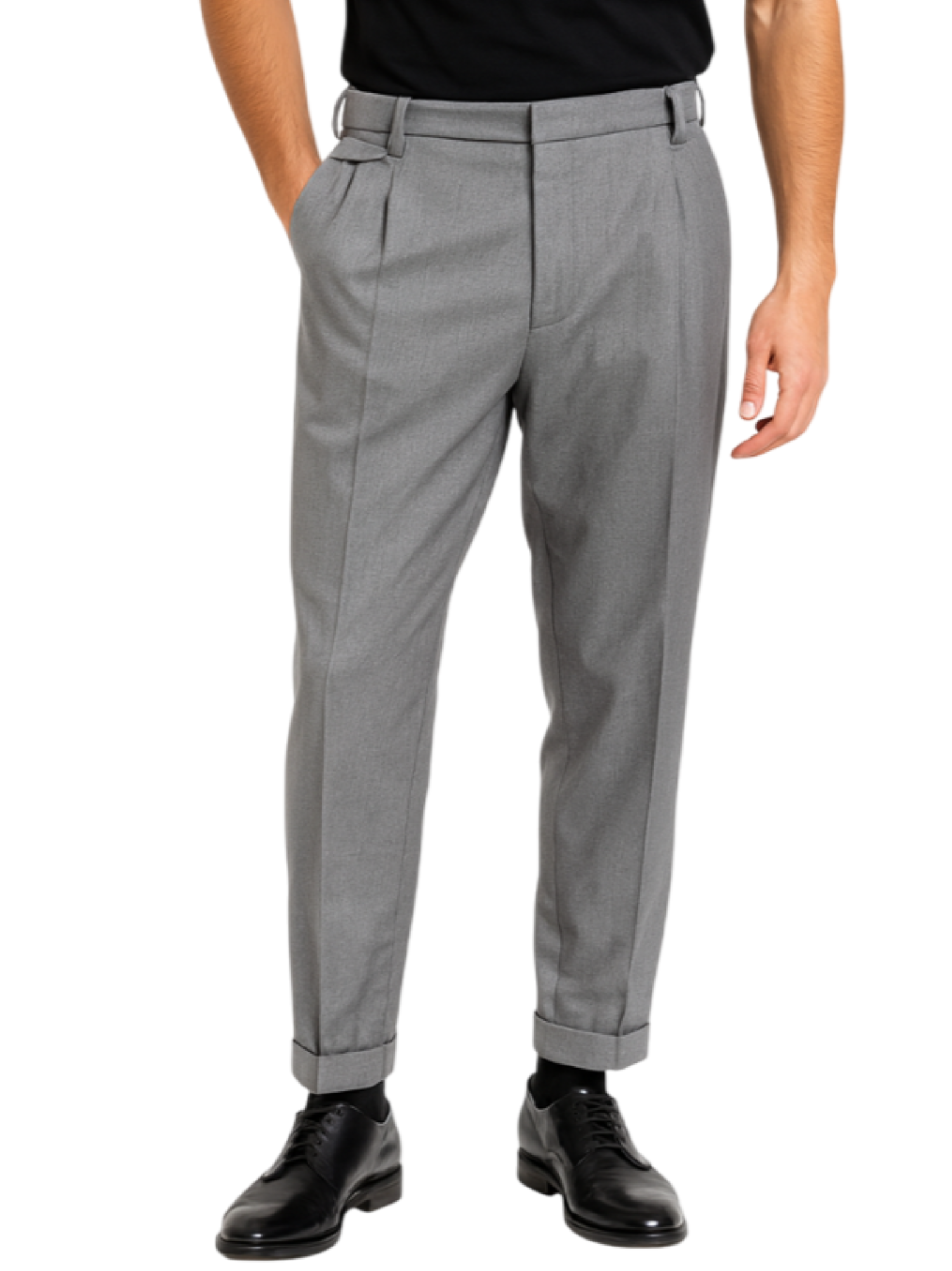 Le Braghe pantaloni uomo con pinces grigio P393-2549 ANTRACITE Le Braghe