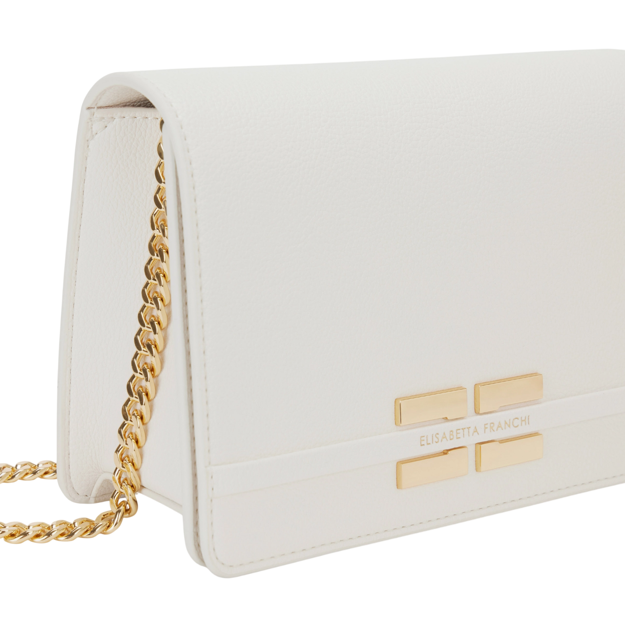 Elisabetta Franchi borsa a tracolla in ecopelle martellata panna BS39A61 193 ELISABETTA FRANCHI