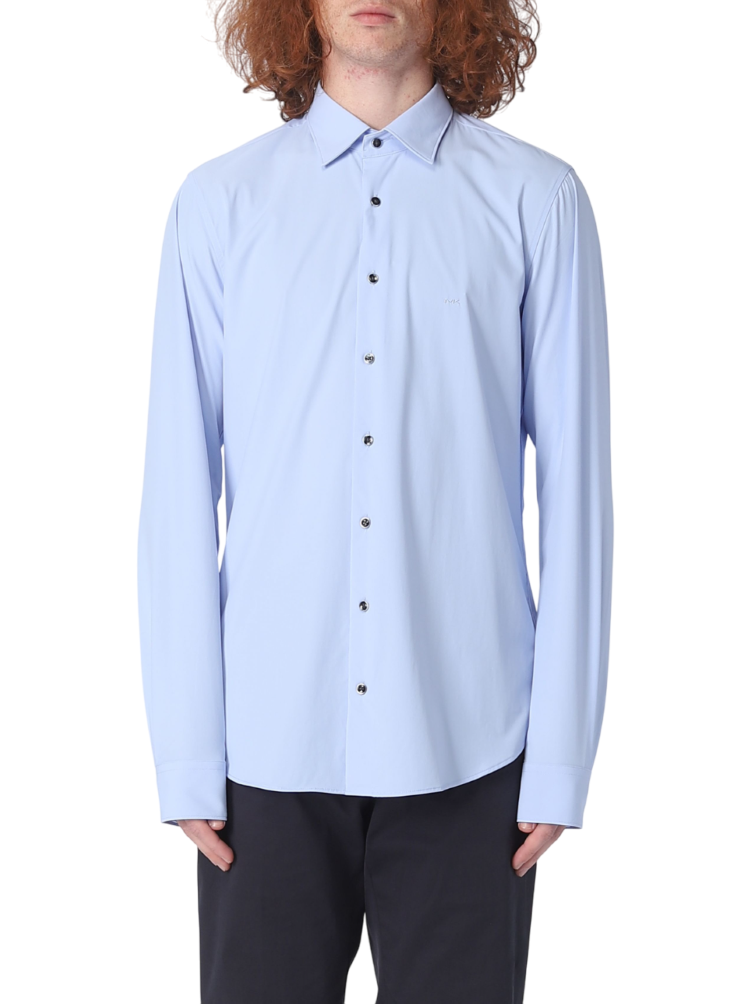 Michael Kors Camicia slim fit Performance in nylon stretch celeste MD0MD91399 M453 MICHAEL KORS