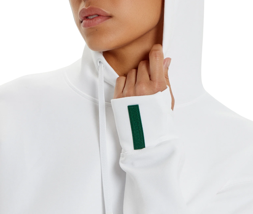 Lacoste felpa crop con cappuccio bianco SF0281 001 LACOSTE