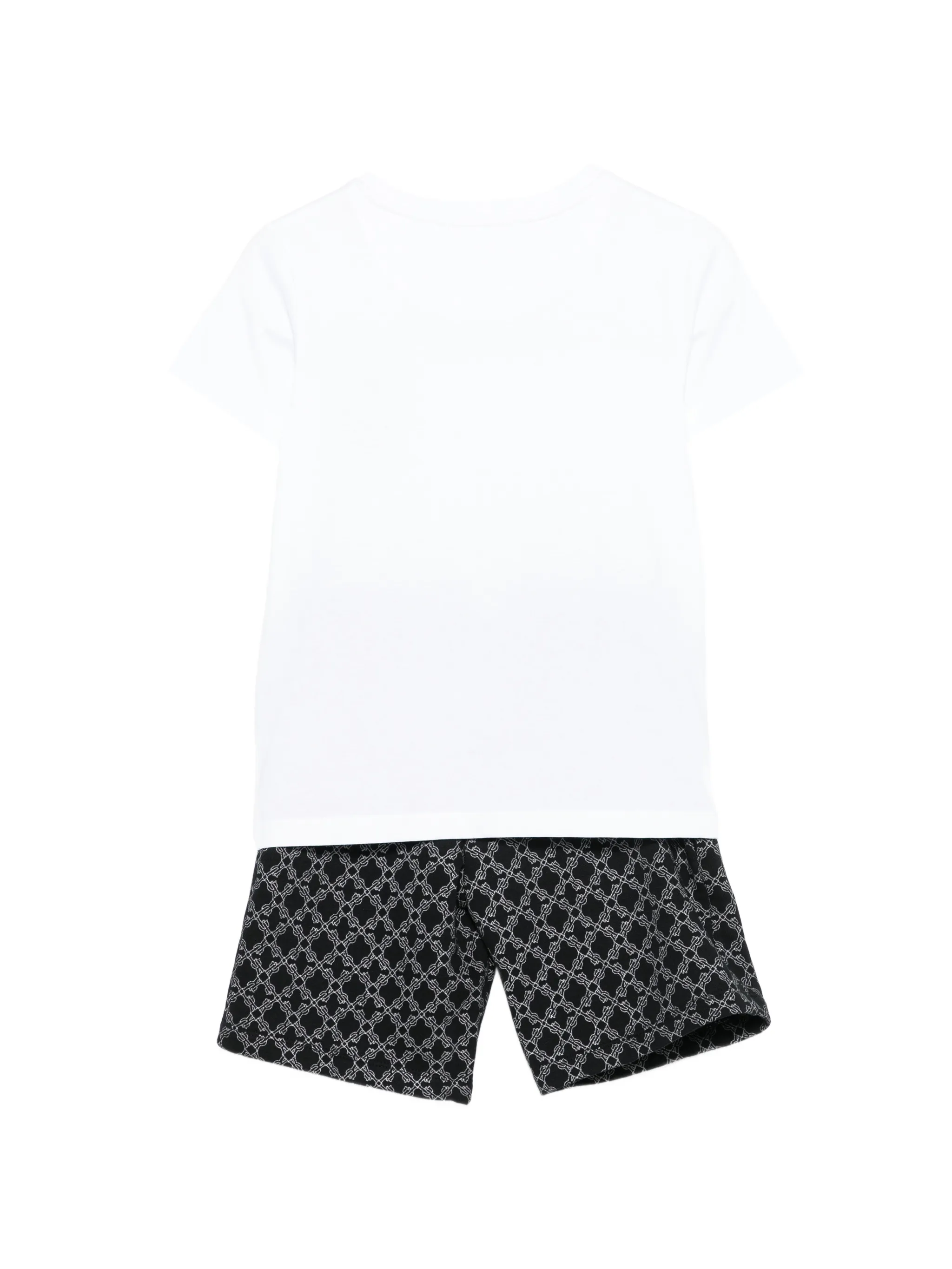 John Richmond completo bambino T-shirt e bermuda bianco nero RBP26078CJ WHITE-NEW MONOGRAM BLACK John RICHMOND