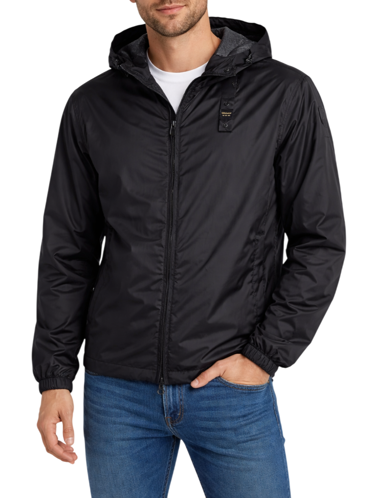 Blauer giubbino leggero antivento uomo con cappuccio Carruth nero 26SBLUC11071-007462 999 BLAUER