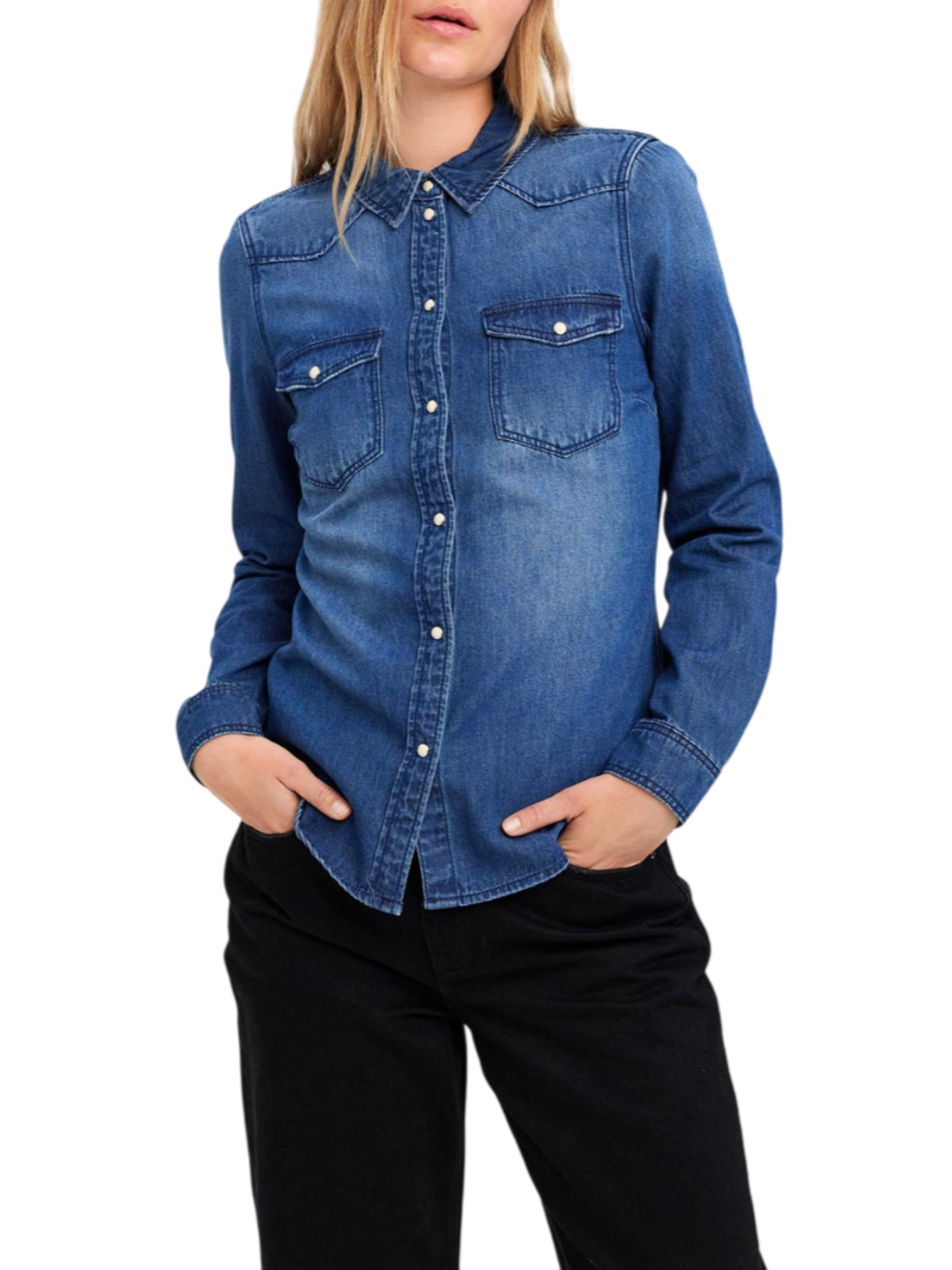 Vero Moda camicia di jeans donna lavaggio blu 10277523 MEDIUM BLUE DENIM VERO MODA