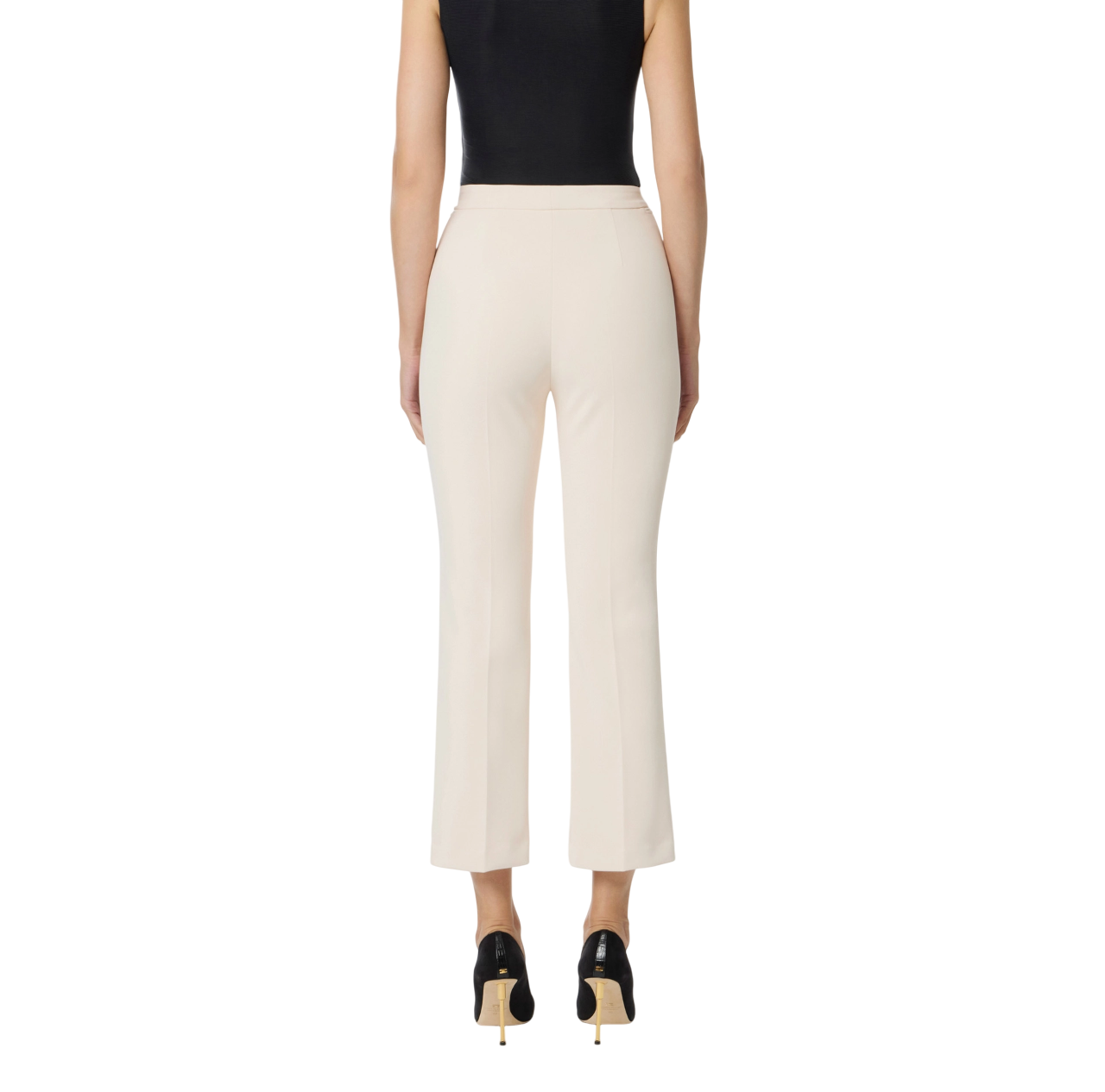 Elisabetta Franchi pantaloni slim in crepe panna PA10856E2 DZ9 ELISABETTA FRANCHI